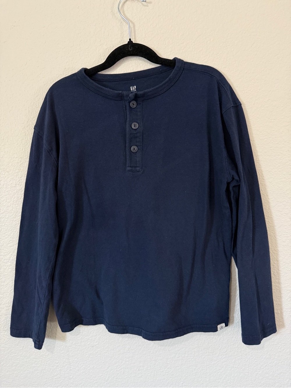 GAP Kids Navy Long-Sleeve Henley Tee